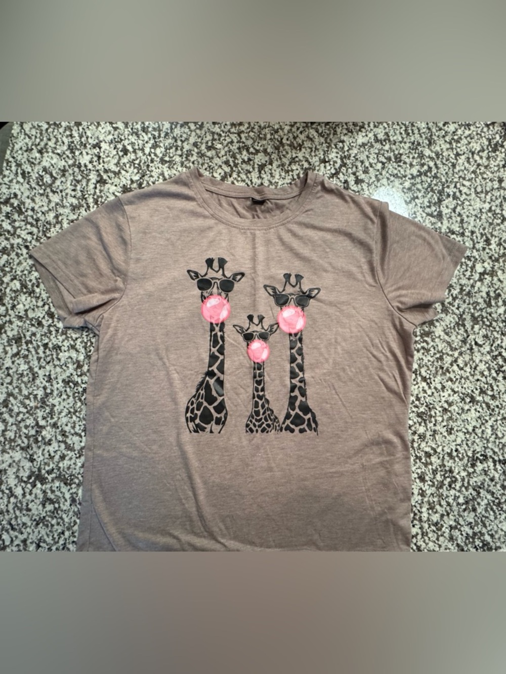 Girls' Brown Giraffe Bubblegum Graphic Tee